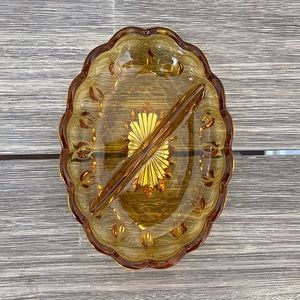vintage 1970s crystal candy dish / decorative bowl